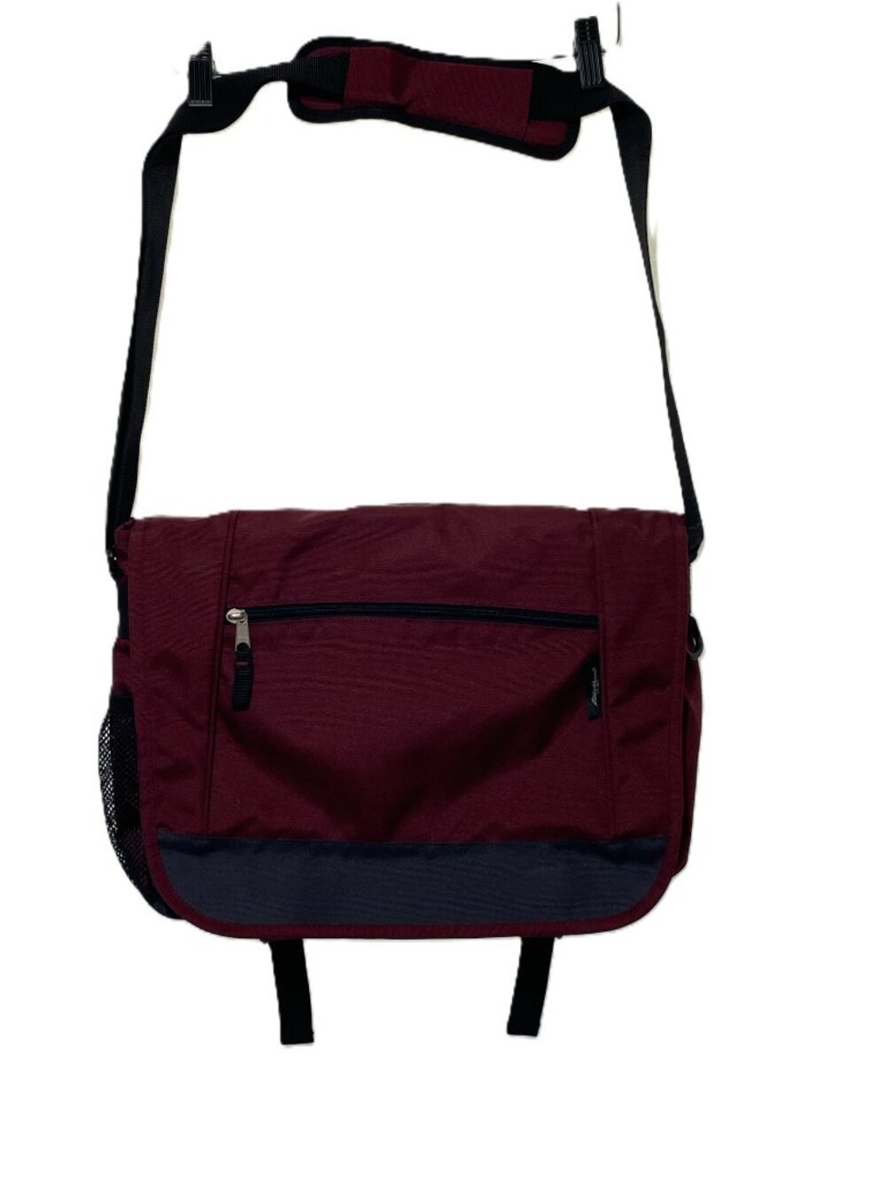 15 inch Eddie Bauer messenger bag, Marron, NWOT, Multiple Pockets, Nylon Strap